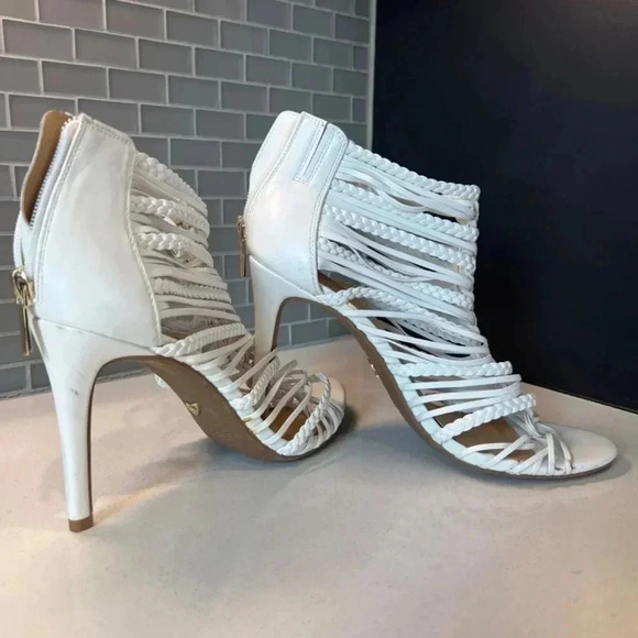 Thalia Sodi White Heels Size 10 4 Inch - Picture 6 of 10